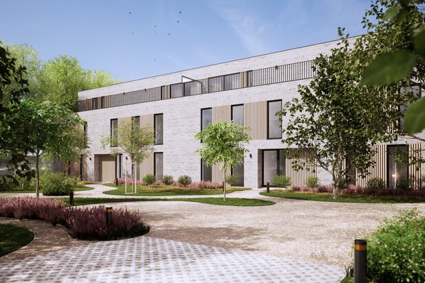 Prestigieus nieuwbouwappartement met ruime tuin en terras.