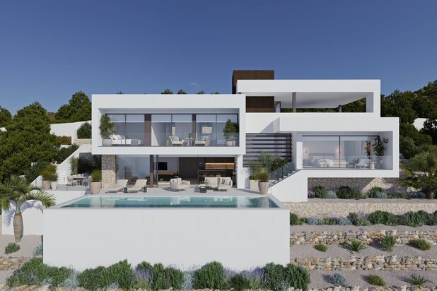 Moderne villa met zeezicht in Altea