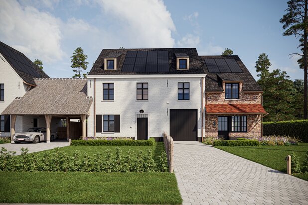 Projet 'VIER', maisons jumelées en construction Destelbergen