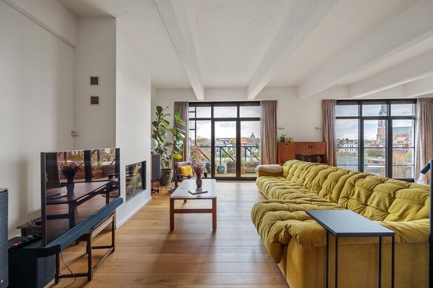 Uitzonderlijke loft 200m² + aangelegde daktuin, terras en 2 optionele garages in rustig, groen woonerf op de grens Borgerhout/Antwerpen