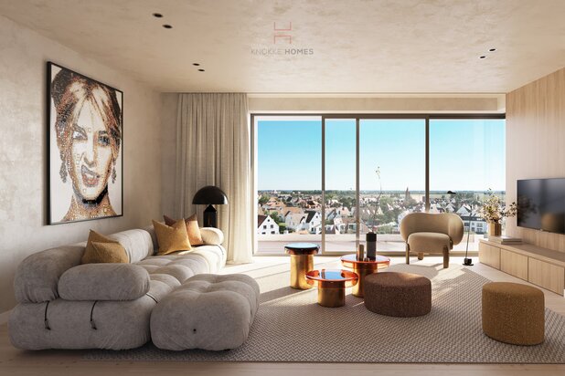 Top nieuwbouw-appartement met zuidgericht terras en open zicht in Duinbergen