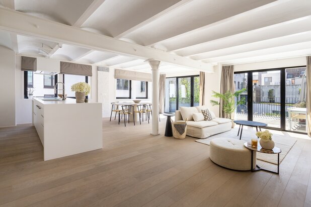 Lichtrijke loft met ruim terras, nabij het Eilandje