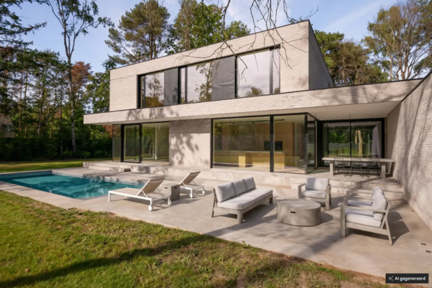 Nieuwe high-end villa met zwembad op achterliggend perceel te Keerbergen