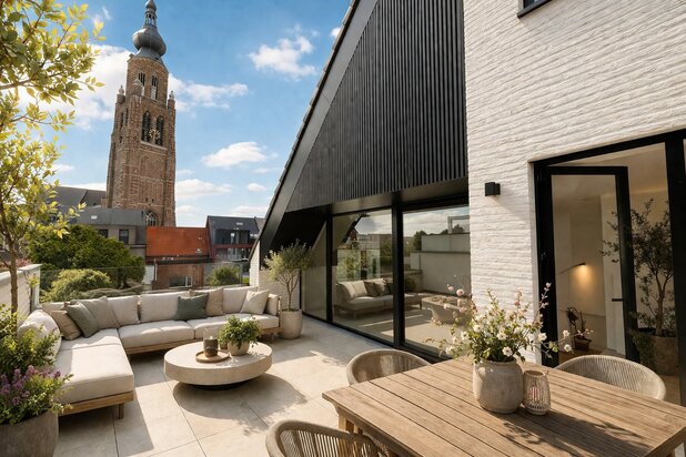 De Tram B3.2 - Duplex penthouse van 166,50m² op de 3de verdieping met 2 slaapkamers en terras.