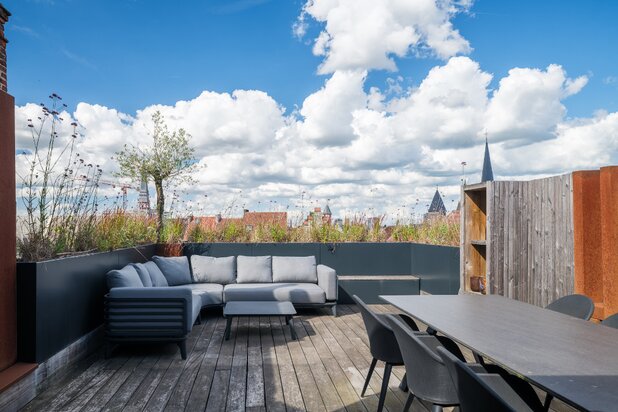 Stijlvol en lichtrijk appartement met uitzonderlijk terras in het historisch centrum van Gent.