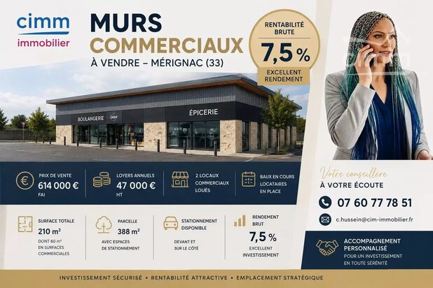 À VENDRE – MURS COMMERCIAUX – INVESTISSEMENT LOCATIF