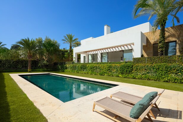 Briljante Villa Front Line Golf in Finca Cortesín.