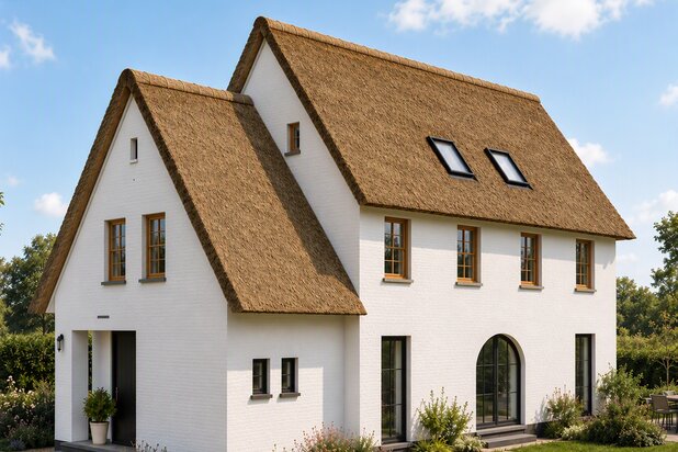 Nieuwe rietgedekte villa op unieke locatie in Westmalle