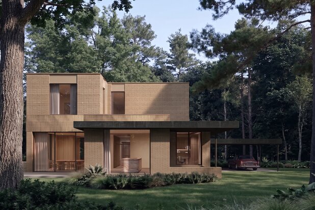 Architecturale verfijning, omgeven door groen